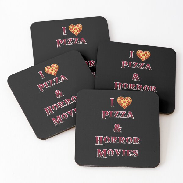 Item preview, I love pizza and horror movies designed and sold by fangtasticprint.