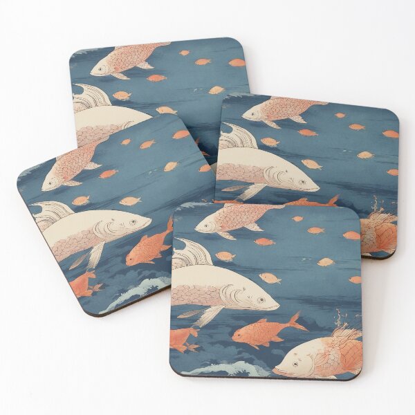 Item preview, Ethereal Underwater Dance of Koi Fish designed and sold by kneilingprints.
