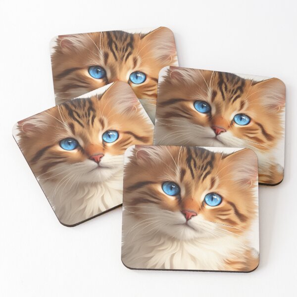 Item preview, Red cat with blue eyes designed and sold by DeMuurdecoratie.