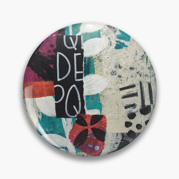 Item preview, ABC Collage Art Teal Red Black & White designed and sold by Sheree Burlington.