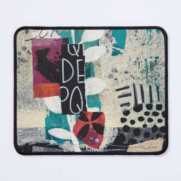 Item preview, ABC Collage Art Teal Red Black & White designed and sold by Sheree Burlington.