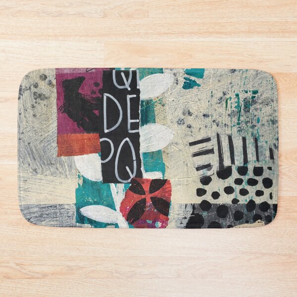 Item preview, ABC Collage Art Teal Red Black & White designed and sold by Sheree Burlington.