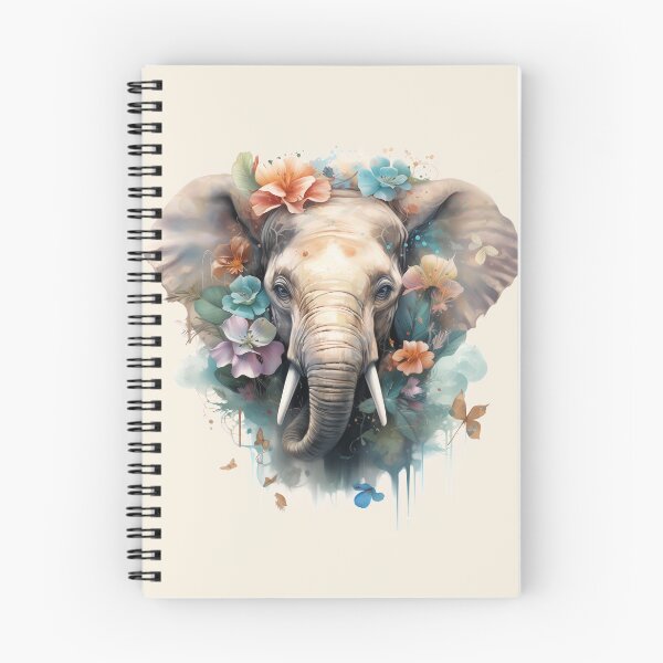 Item preview, Boho Elephant Floral Watercolor designed and sold by EnchantInk.