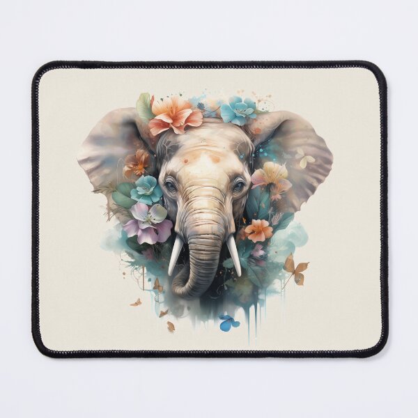 Item preview, Boho Elephant Floral Watercolor designed and sold by EnchantInk.