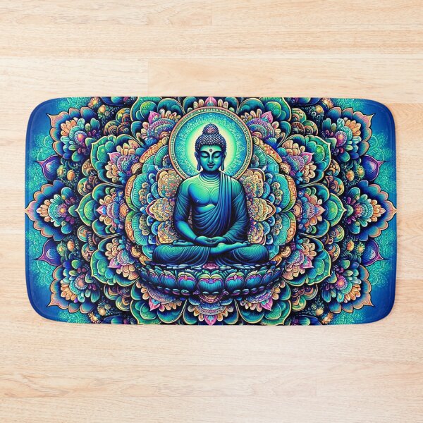Item preview, Blue Buddha Psychedelic Floral Fractal Mandala 1 designed and sold by GuyBlank.