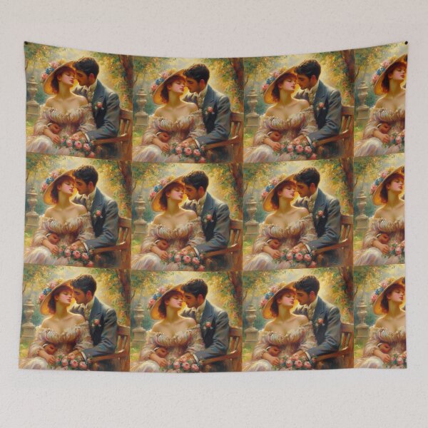 Item preview, Couple in Love Renoir style painting Valentines card designed and sold by ArtUnova.