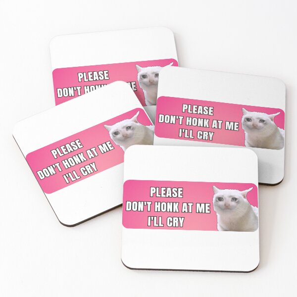 Item preview, Please don't honk at me i'll cry pink cat craying Humor Bumper car  designed and sold by Micro-dose.
