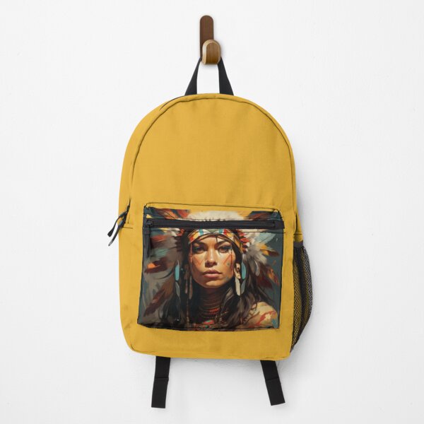 Item preview, Native American woman with feather headdress and paintings designed and sold by cristina1001.