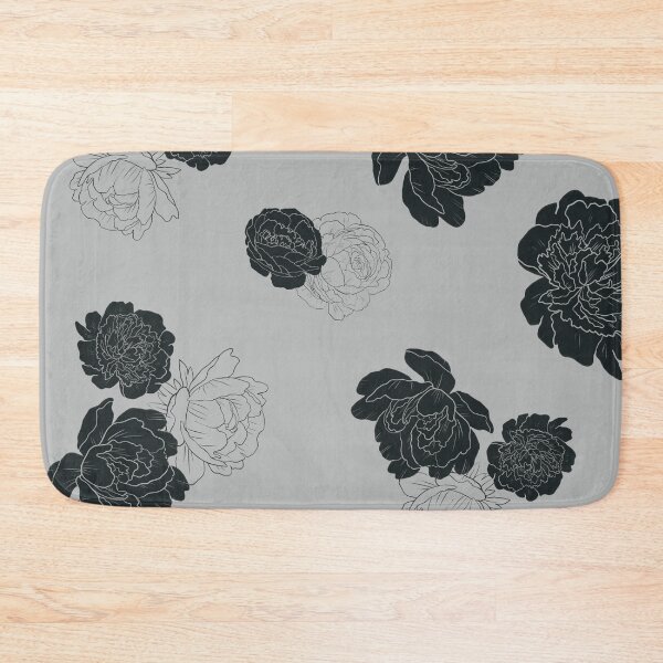Item preview, Dark Peonies on gray background designed and sold by Erinelyse827.