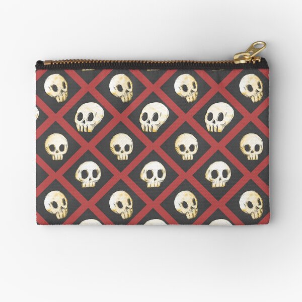 Tiling Skulls 2/4 - Red Zipper Pouch