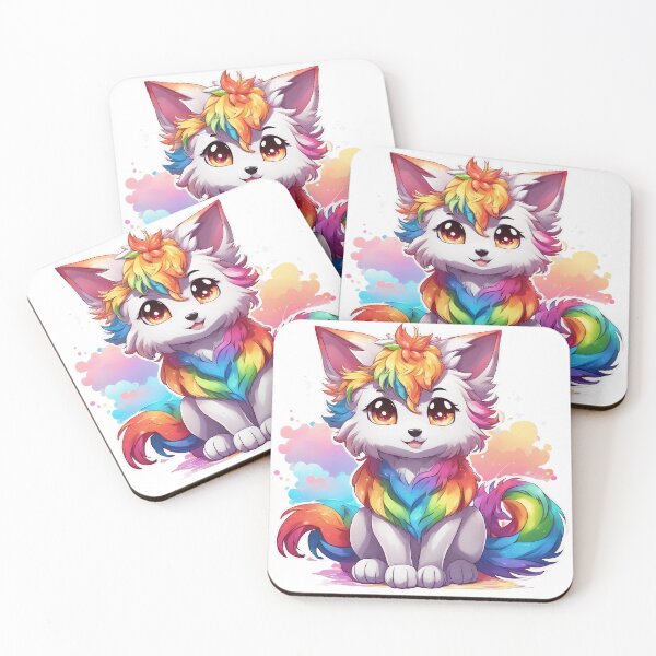 Item preview, Rainbow Wolf Pup designed and sold by kneilingprints.