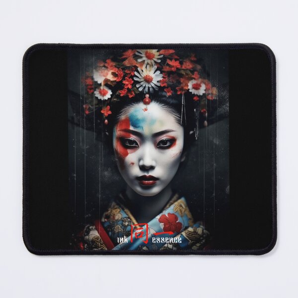 Item preview, Ink Essence - Japanese Aesthetic Surreal Kanji Symbol Painted Face Art 28 designed and sold by MadeByRobots.