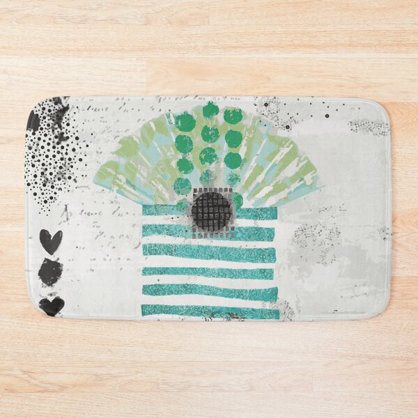Item preview, Teal Turquoise Black and White Fan Abstract Art Collage designed and sold by Sheree Burlington.