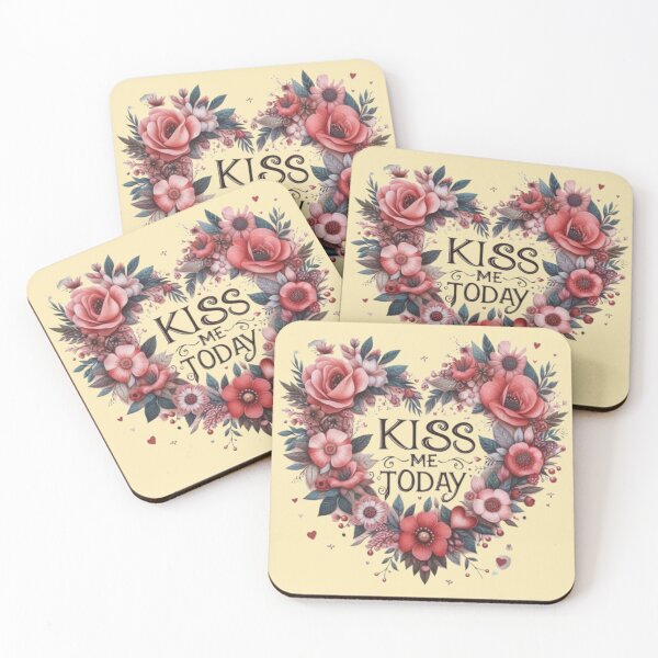 Item preview, Valentine's Day Kiss me today heart in flowers  designed and sold by JaroDesign2023.