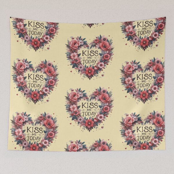 Item preview, Valentine's Day Kiss me today heart in flowers  designed and sold by JaroDesign2023.