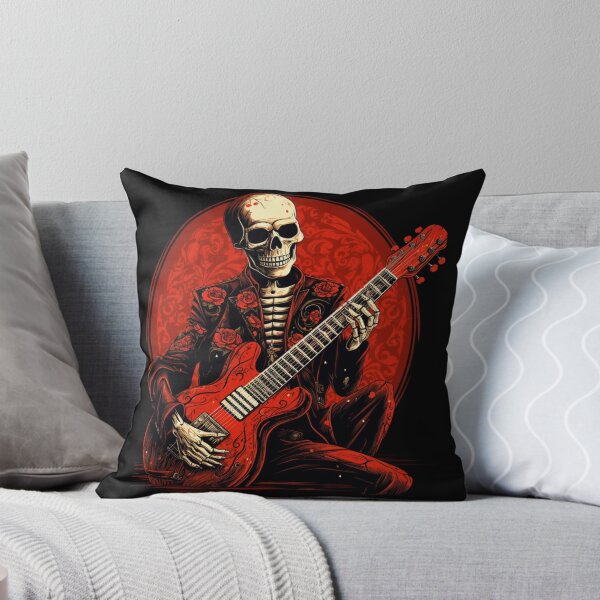 Artikelvorschau, Skelett mit roter Gitarre entworfen und verkauft von DaveMerch.