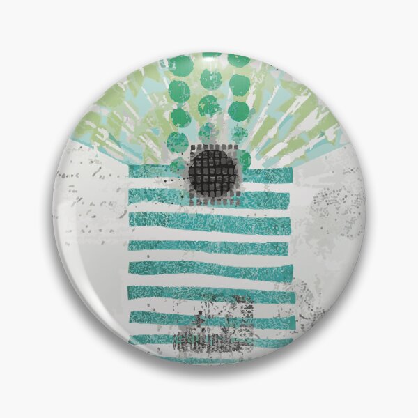 Item preview, Teal Turquoise Black and White Fan Abstract Art Collage designed and sold by Sheree Burlington.