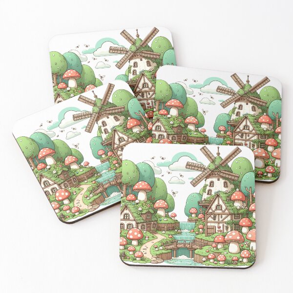 Item preview, Cute and kawaii mushroom Village designed and sold by perfect-radius.