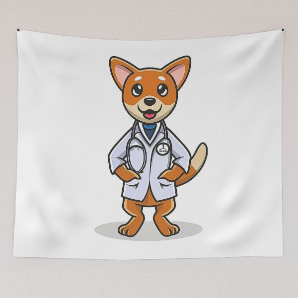 Item preview, Dog wearing a doctor suit designed and sold by michplante60.