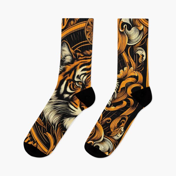 Artikelvorschau, Tiger abstraktes orangefarbenes Design entworfen und verkauft von Alessei.