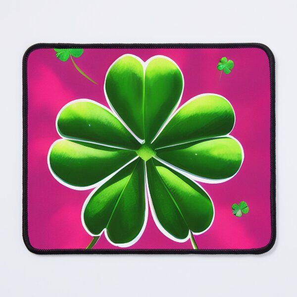 Item preview, Green Clover on Pink Background designed and sold by FamiliarPufferfish.