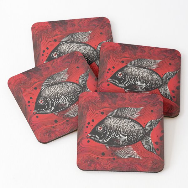 Item preview, Amazing black fish on Red background  designed and sold by Vilemo.