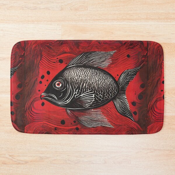 Item preview, Amazing black fish on Red background  designed and sold by Vilemo.