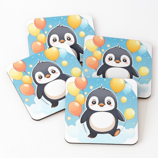 Item preview, penguins with flying balloons designed and sold by misbahsiro.