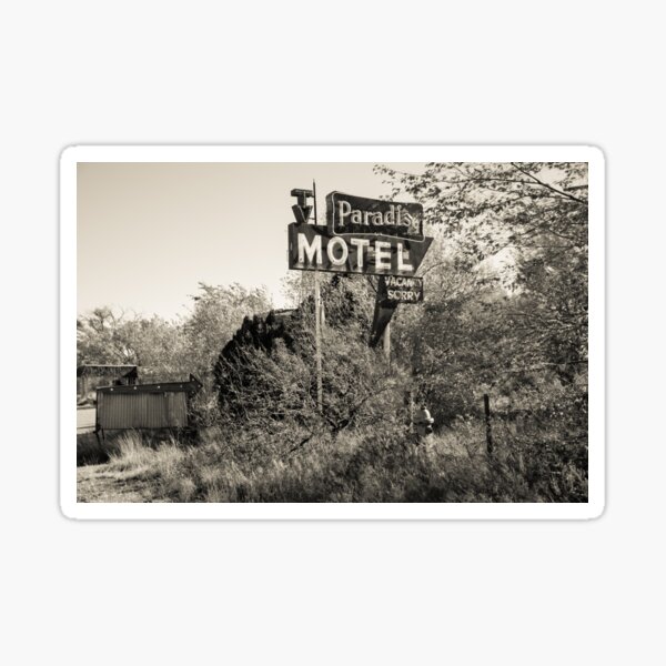 Abandoned Route 66 Paradise Motel Sign Sticker