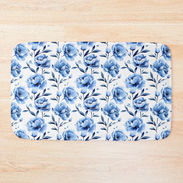 Item preview, Blue peony flower seamless pattern designed and sold by varinchai.
