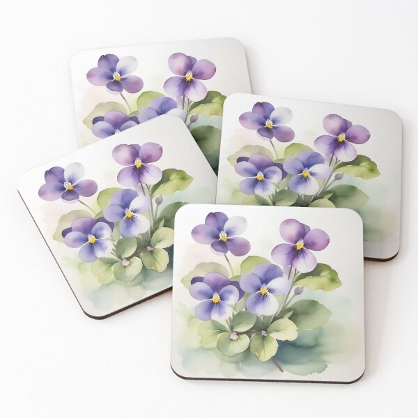 Item preview, Wild violets watercolor designed and sold by IAmagineFR.