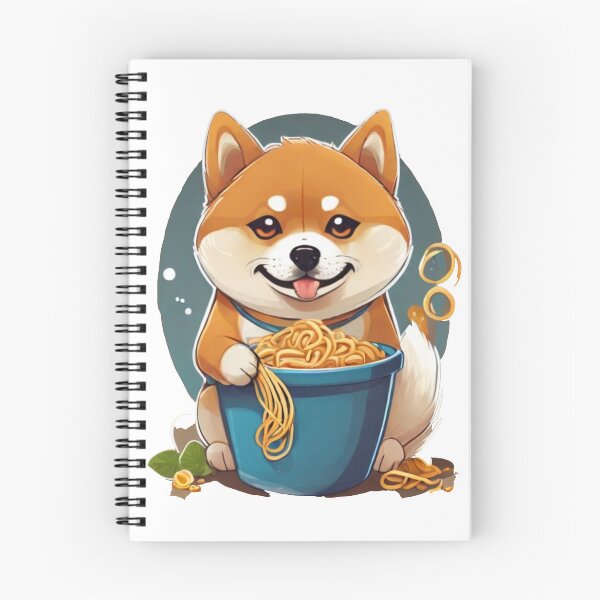 Item preview,  cute shiba inu eating noodles designed and sold by Karaz's Animal Kingdom.