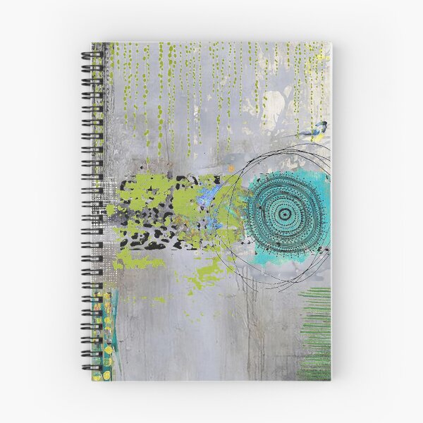Item preview, Teal Lime Green Black and Grey Abstract Art Collage designed and sold by Sheree Burlington.