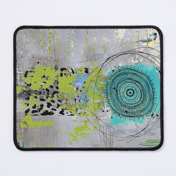 Item preview, Teal Lime Green Black and Grey Abstract Art Collage designed and sold by Sheree Burlington.