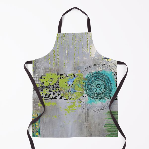 Item preview, Teal Lime Green Black and Grey Abstract Art Collage designed and sold by Sheree Burlington.