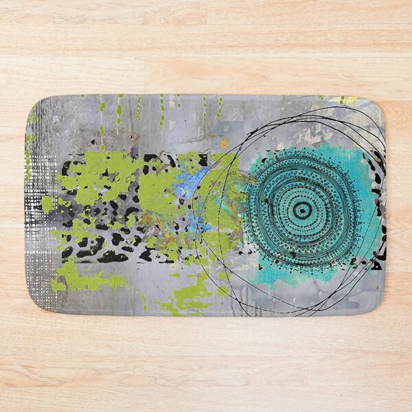 Item preview, Teal Lime Green Black and Grey Abstract Art Collage designed and sold by Sheree Burlington.
