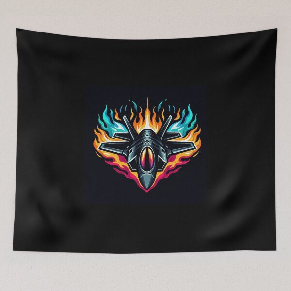 Item preview, F-35 stealth with colorful flames designed and sold by BeztProductz.