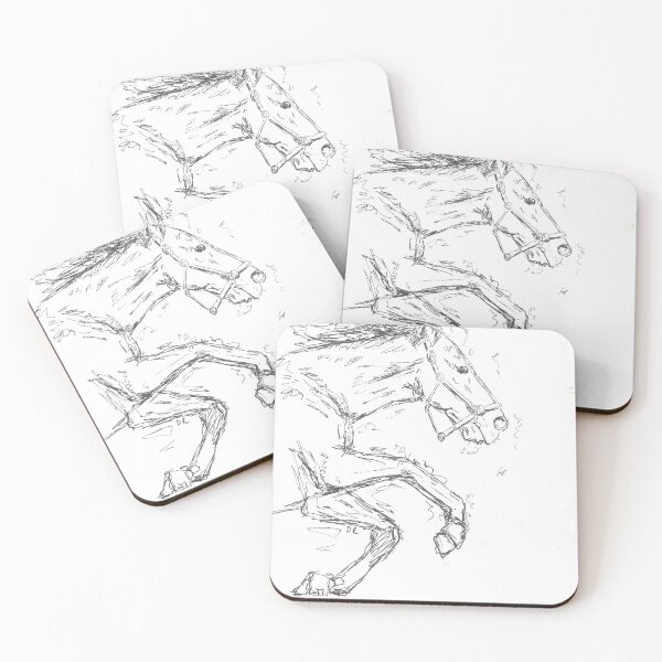 Item preview, Galloping horse pen drawing designed and sold by DebTheZeb.