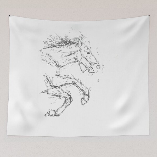 Item preview, Galloping horse pen drawing designed and sold by DebTheZeb.
