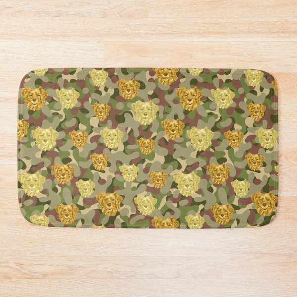 Item preview, Smiling Dog Face And Green Camo Pattern designed and sold by DuFauna.