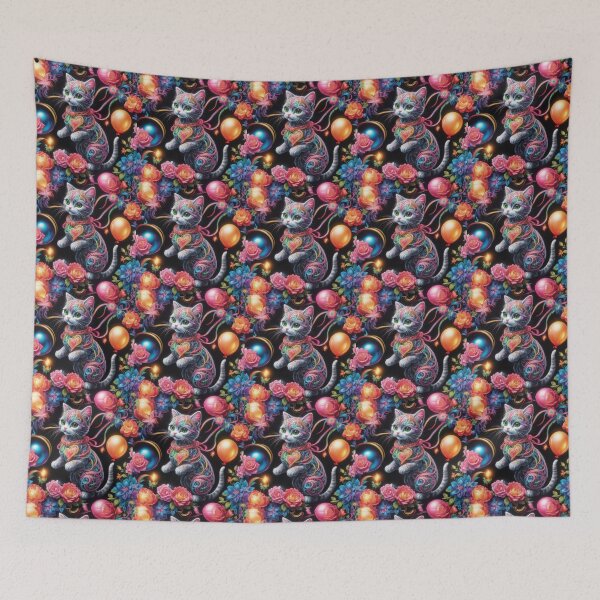 Item preview, Cute Cat Loves Beautiful Flowers  designed and sold by BotunPeony.