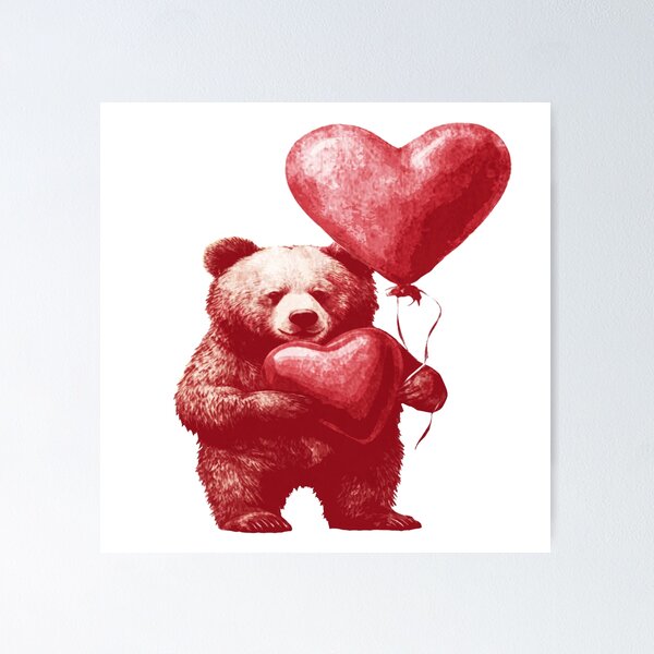 Item preview, Bear with the Heart Balloons designed and sold by kinpirks.