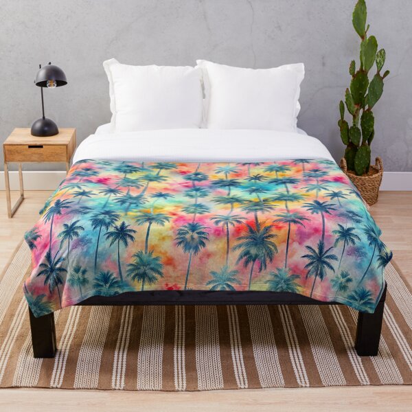 Aperçu de l'œuvre Tie Dye La Grande Vague de Palmiers créée et vendue par AOCollections.