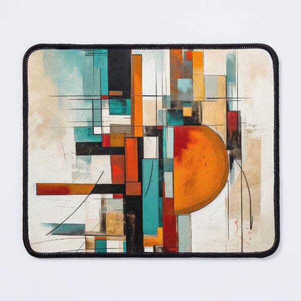Item preview, Dynamic Abstract Cityscape in Turquoise and Orange designed and sold by StirCrazyDesign.