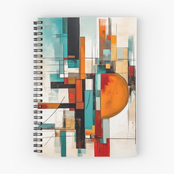 Item preview, Dynamic Abstract Cityscape in Turquoise and Orange designed and sold by StirCrazyDesign.