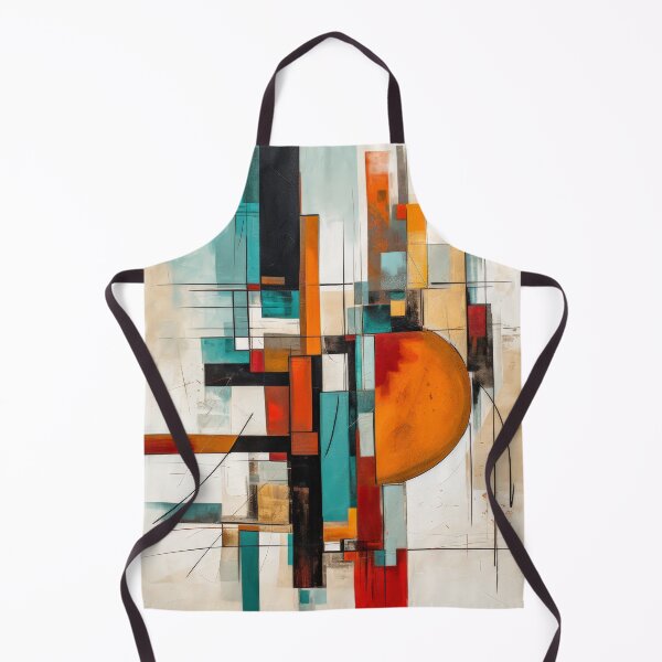Item preview, Dynamic Abstract Cityscape in Turquoise and Orange designed and sold by StirCrazyDesign.