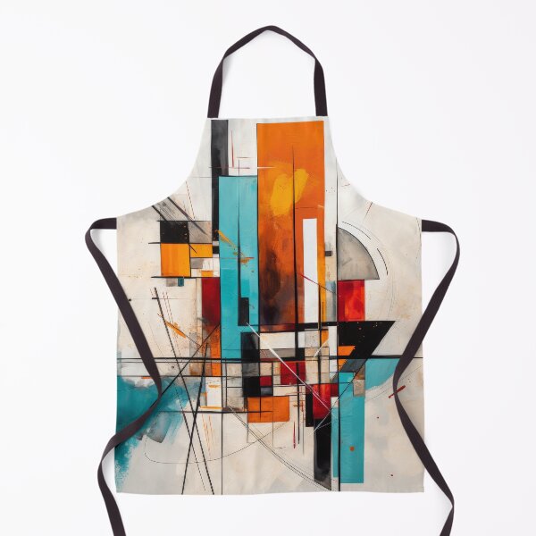 Item preview, Dynamic Abstract Cityscape in Turquoise, Orange & Blue designed and sold by StirCrazyDesign.
