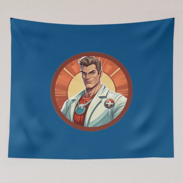 Item preview, Cartoon Superhero Doctor designed and sold by BandA-Merch.