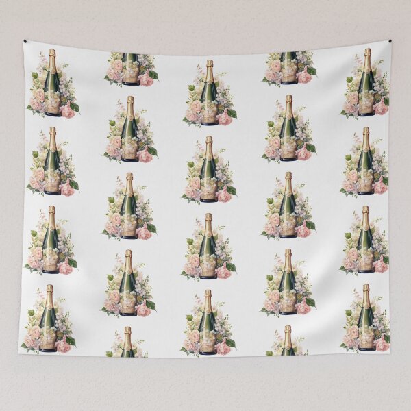 Item preview, Wine with aesthetic pink flowers designed and sold by ArtemisDesignss.