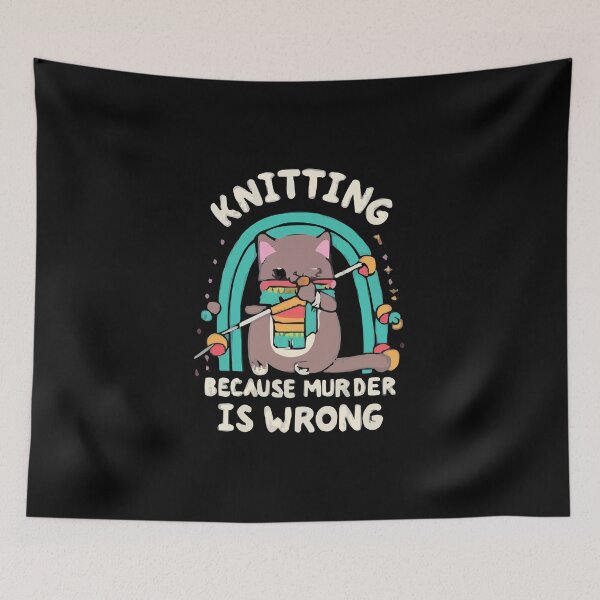 Item preview, Knitting Because Murder Is Wrong - Knitter Crocheting T-Shirt designed and sold by MizoX7.